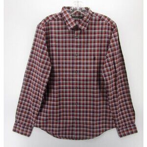 John Varvatos Shirt Small Button Down Plaid Preppy Casual Woven NEW